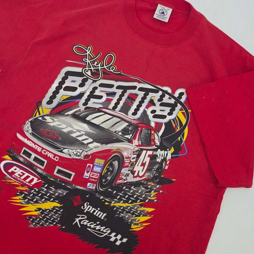 VINTAGE 90S KYLE PERRY SPRINT RACING SHIRT MENS LARGE DELTA BIG GRAPHICS NASCAR